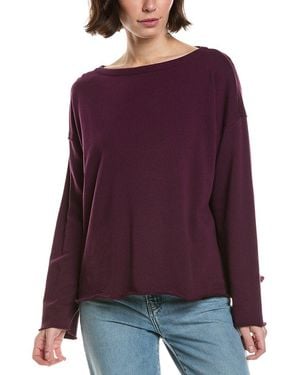Eileen Fisher Bateau Neck Boxy Top - Purple