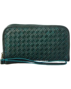 Persaman New York Sabrina Hand Woven Leather Wallet - Green