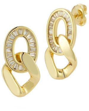 Glaze Jewelry 18K Plated Cz Earrings - Metallic
