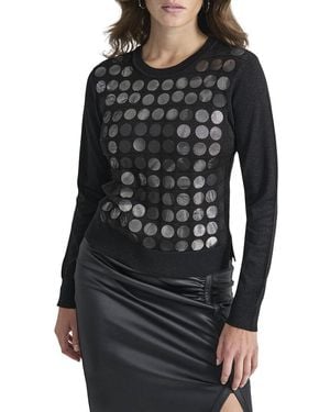 DKNY Handsewn Sequin Sweater - Black