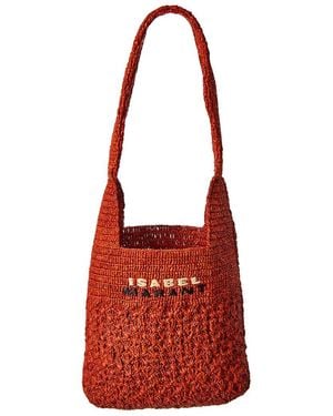 Isabel Marant Praia Small Raffia Tote - Red