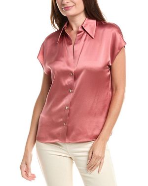 Vince Cap Sleeve Silk Top - Red