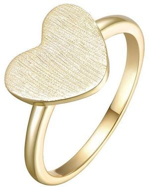 Rachel Glauber 14K Plated Heart Shaped Ring - White