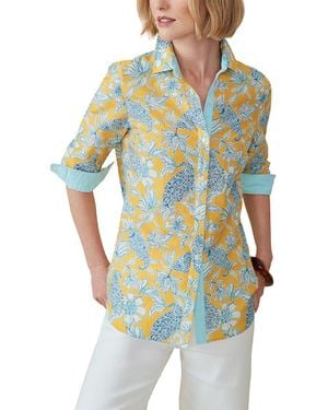 J.McLaughlin Britt Silk-Blend Blouse - Blue