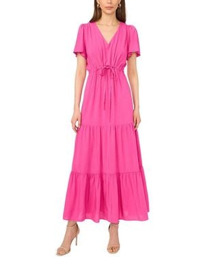 Vince Camuto Cap Sleeve Tiered Maxi Dress - Pink