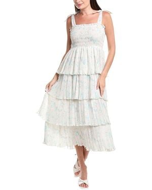 Ganni Georgette Midi Dress - White