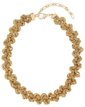 Saachi Braided Knot Metal Necklace - Metallic