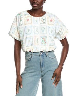 HUNTER Crop Bubble Blouse - White