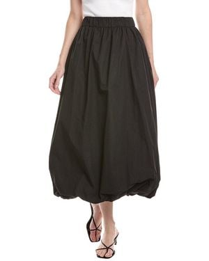 Kenneth Cole Poplin Bubble Midi Skirt - Black