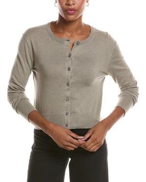 Velvet By Graham & Spencer Violette Lux Cashmere-Blend Cardigan - Grey