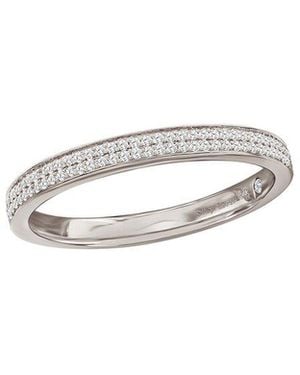 Suzy Levian 14K 0.16 Ct. Tw. Diamond Two Row Half Eternity Ring - White