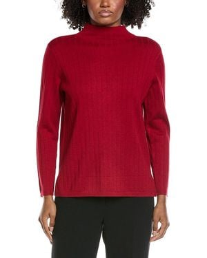 Jones New York Wide Rib Funnel Neck Jumper - Red