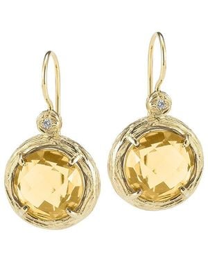 Reiss Colour Collection 14K 2.78 Ct. Tw. Diamond & Citrine Earrings - Metallic