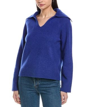 WeWoreWhat V-Neck Wool-Blend Jumper - Blue