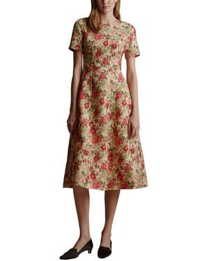 Adam Lippes Evangeline Wool & Silk-Blend Dress - Brown