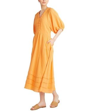 Draper James Chloe V-Neck Midi Dress - Orange