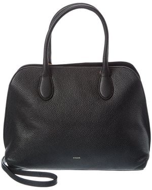 Vince Donna Medium Leather Satchel - Black