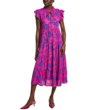 IPPONELLI Tiered Midi Dress - Purple