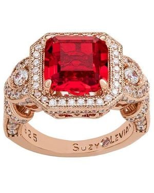 Suzy Levian CZ Jewelry Suzy Levian Cz Cocktail Ring - Red