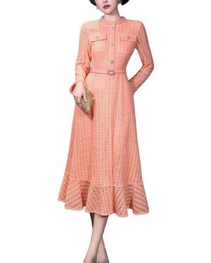 BURRYCO Solid Midi Dress - Pink