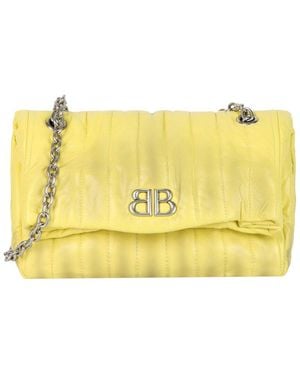 Balenciaga Monaco Sprayed Quilted Small Leather Chain Bag - Yellow