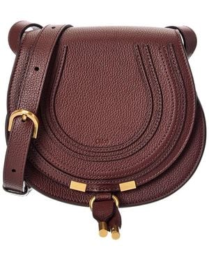 Chloé Marcie Small Leather Saddle Bag - Brown