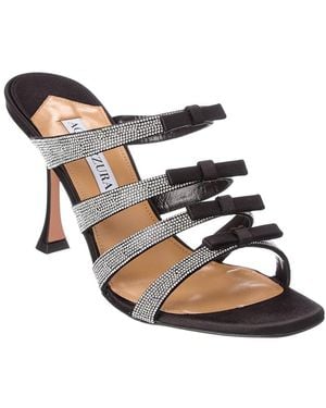 Aquazzura Tali 85 Satin Sandal - Black