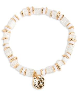 Saachi Beaded Stretch Hammer Bracelet - Metallic