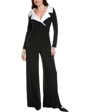 Joseph Ribkoff Spread-Collar Tuxedo Jumpsuit - Black