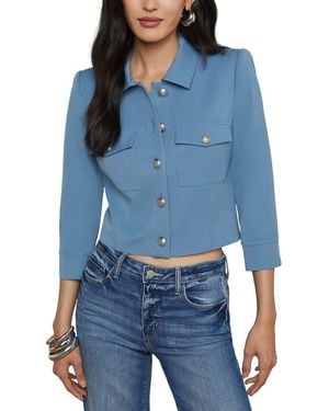 L'Agence Kumi Cropped Fitted Jacket - Blue