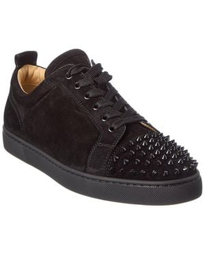 Christian Louboutin Louis Junior Spikes Suede Trainer - Black
