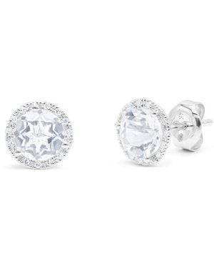 Diana M. Jewels Fine Jewellery 14k 1.61 Ct. Tw. Diamond & White Topaz Halo Studs