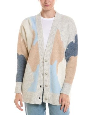 Forte Lofty Intarsia Alpaca-Blend Cardigan - White