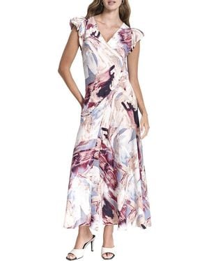 DKNY Puff Sleeve Dress - Purple