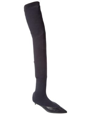 Givenchy Jersey & Leather Over-The-Knee Boot - Blue