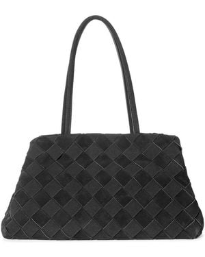 Tiffany & Fred Paris Suede Shoulder Tote - Black