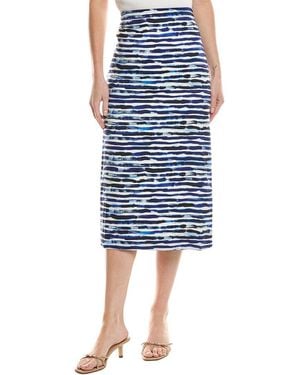 A.L.C. Phoebe Linen-Blend Print Skirt - Blue