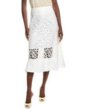 Gracia Hollow-Out Lace Embroidered Skirt - White