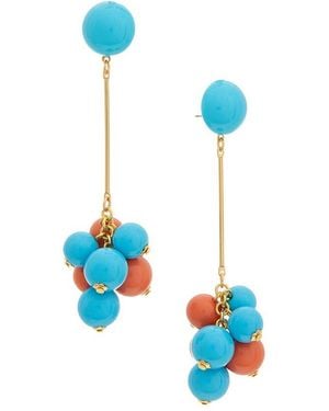 Kenneth Jay Lane 18K Plated Cluster Earrings - Blue
