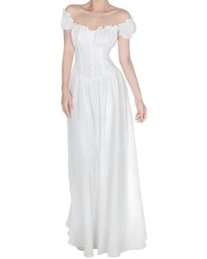 DZA Linda Charm Maxi Dress - White