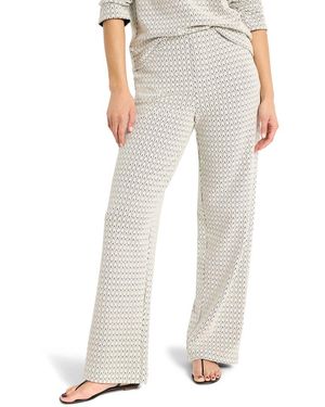 NIC+ZOE Nic + Zoe 30.5In Subtle Swirl Lenox Wide Leg Pant - White