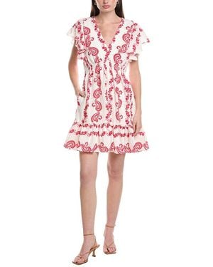 Maison Tara Printed Gingham Dress - Red