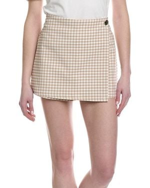 Ellen Tracy Millennium Gingham Wrap Skort - White