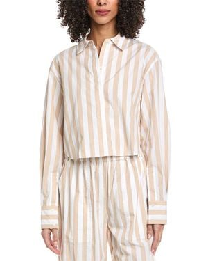 Jonathan Simkhai Renata Cropped Button Down Shirt - Natural