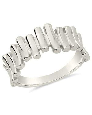 Sterling Forever Joss Staggered Band Ring - White