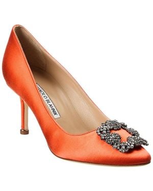 Manolo Blahnik Hangisi 70 Satin Pump - Orange