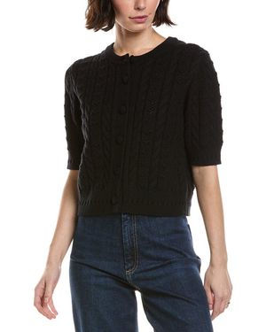 Lilla P Short Sleeve Cardigan Jumper - Black