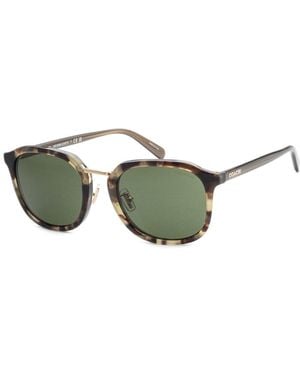 COACH Irregular Sage Tortoise Sunglasses - Green