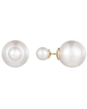 Adornia 14K Plated Double Sided Stud Earrings - Metallic