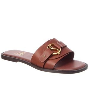 Christian Louboutin Roma Leather Mule - Brown